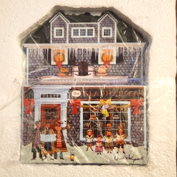 CHARLES Wysocki's Hometown Christmas Collection wooden cutouts,NEW in pkg
